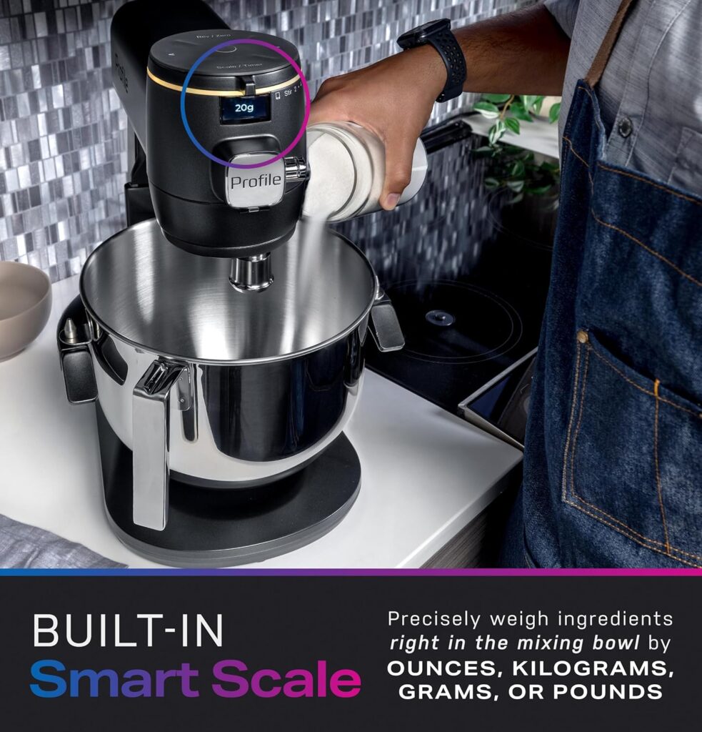 GE Profile Smart Stand Mixer, Built-In Smart Scale
